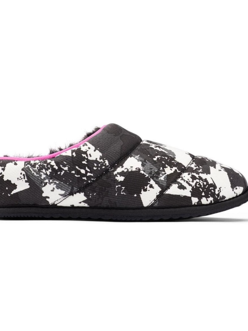 Sorel go bodega black  & White Patterned Slip-On Shoe with Pink Trim